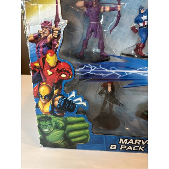 Marvel Super Team Collection 8 Pack Deluxe Figures Hulk Iron Man Captain America - Picture 4 of 16
